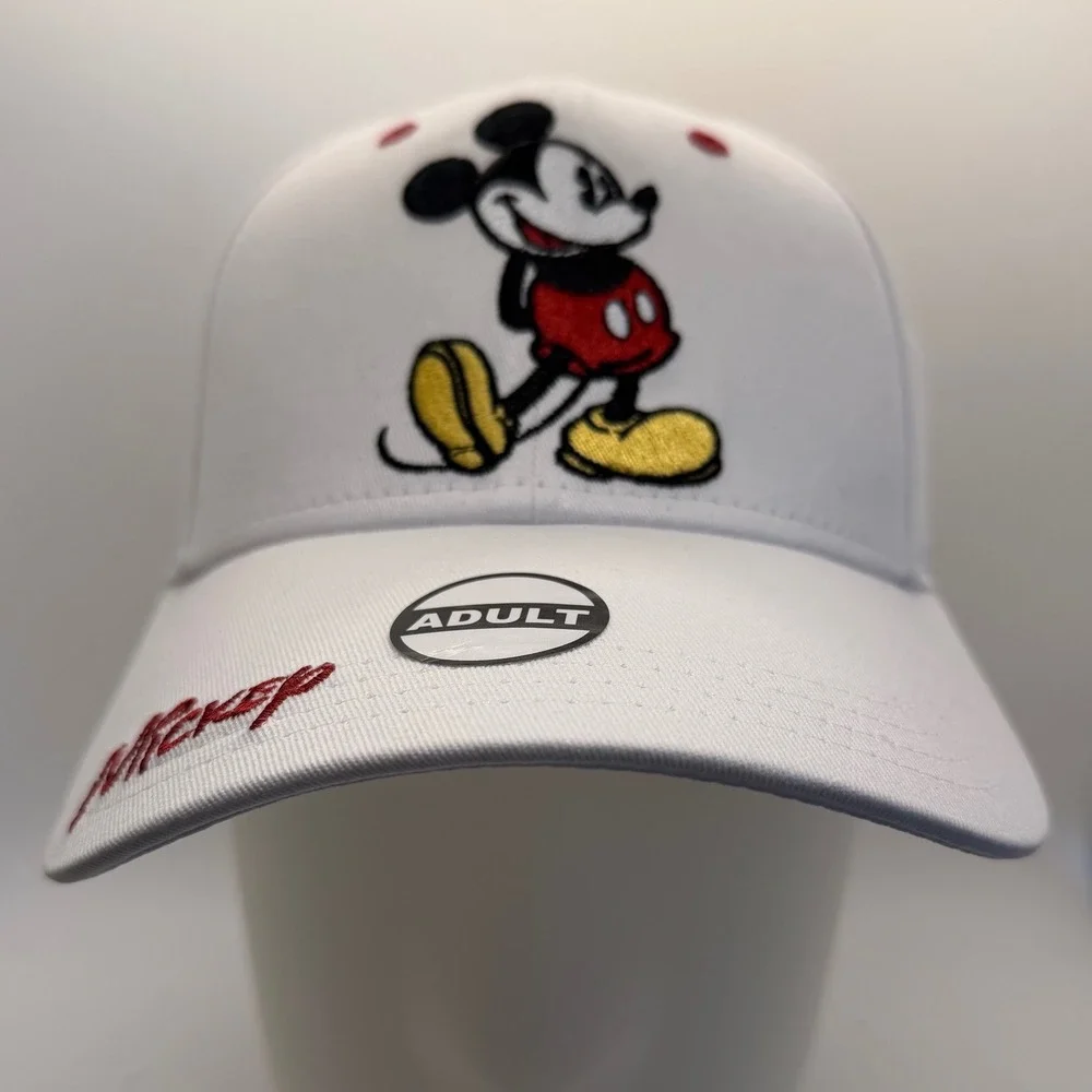 Disney Mickey Mouse 90 Years White Baseball Cap Hat Jerry Leigh Adult Adjustable